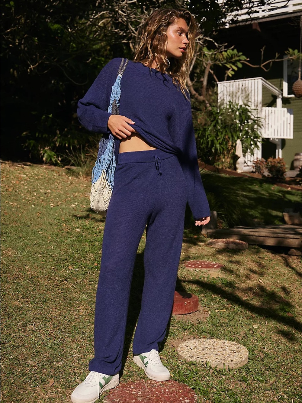 Free People Malibu Sweater and Pants Set in Oceana, Size M